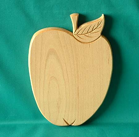 Wooden handcarved fruit board - apple shaped